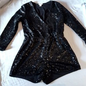Sequined Shorts Romper